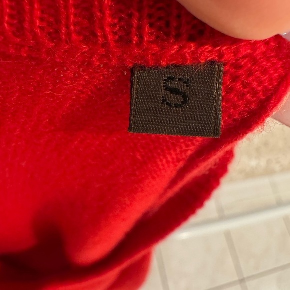 LOEWE Vintage 100% Cashmere Red Tie Waist Sweater Vest Tank Top Size Small - Picture 5 of 8
